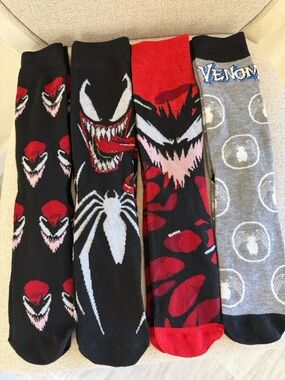 Marvel Venom Crew Sock Pack - Black, Red & Gray